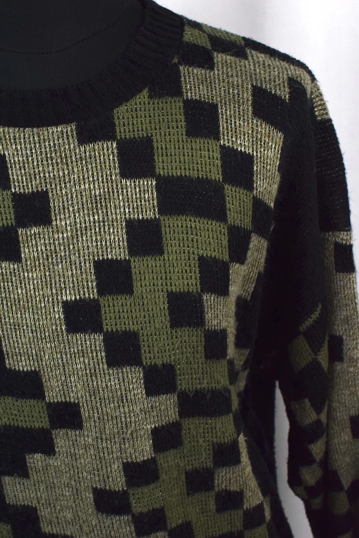 80s/90s Checkered Knitted Jumper - Image 2