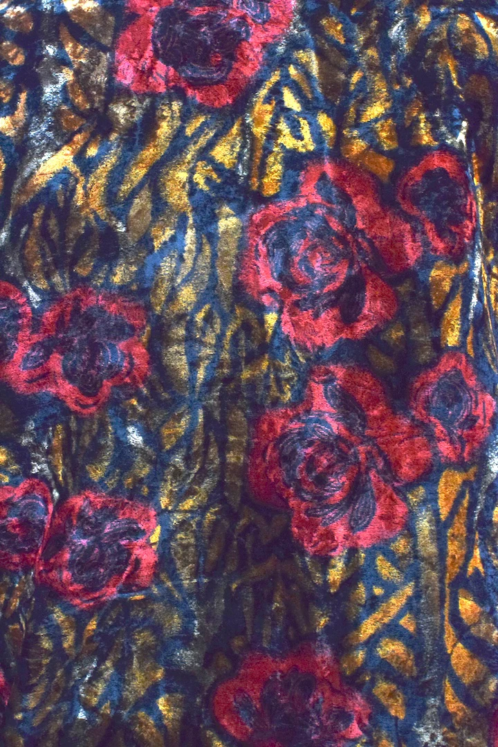 Rose Print Velvet Jacket - Image 4