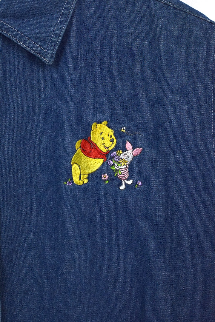 90s Winnie The Pooh Denim Blouse - Image 3
