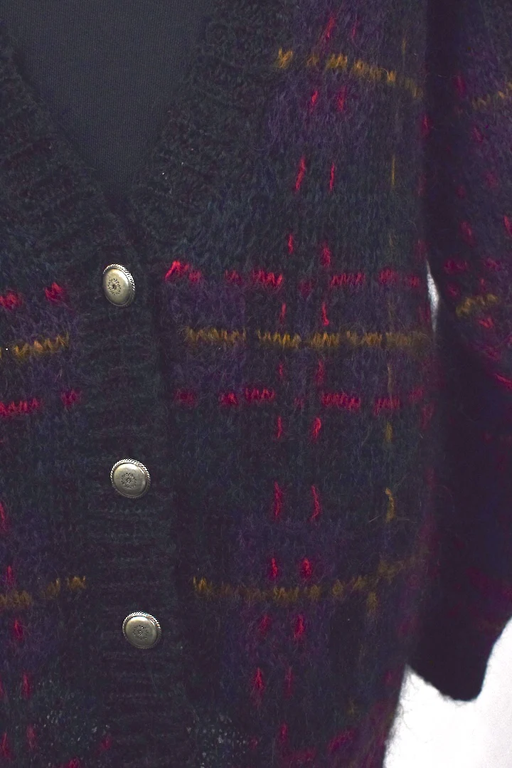 Checkered Knitted Cardigan - Image 2
