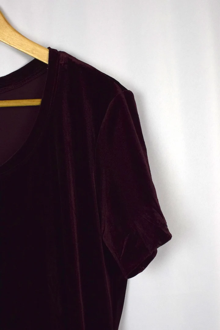 Maroon Velvet Dress - Image 2