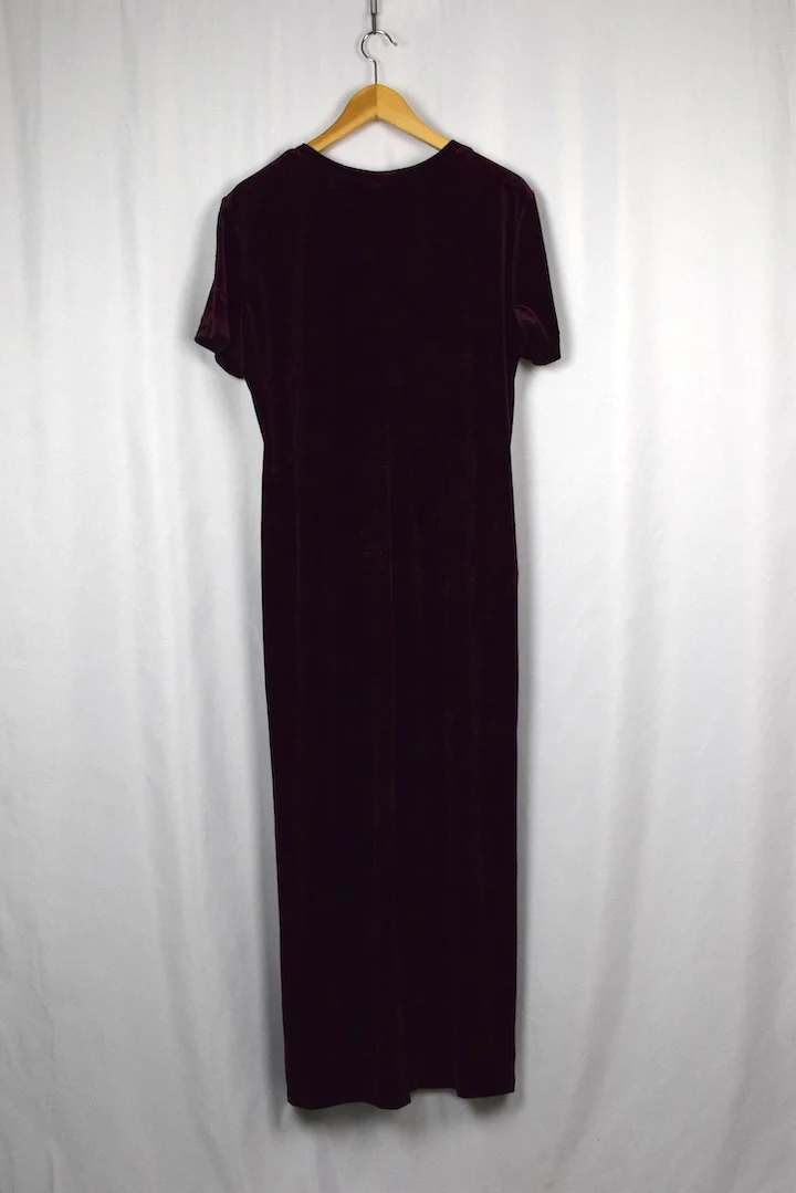 Maroon Velvet Dress - Image 3