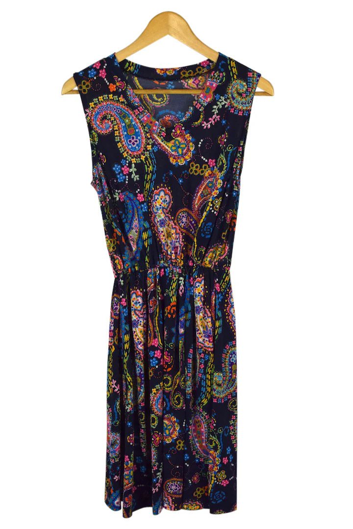 Reworked Paisley Print Dress