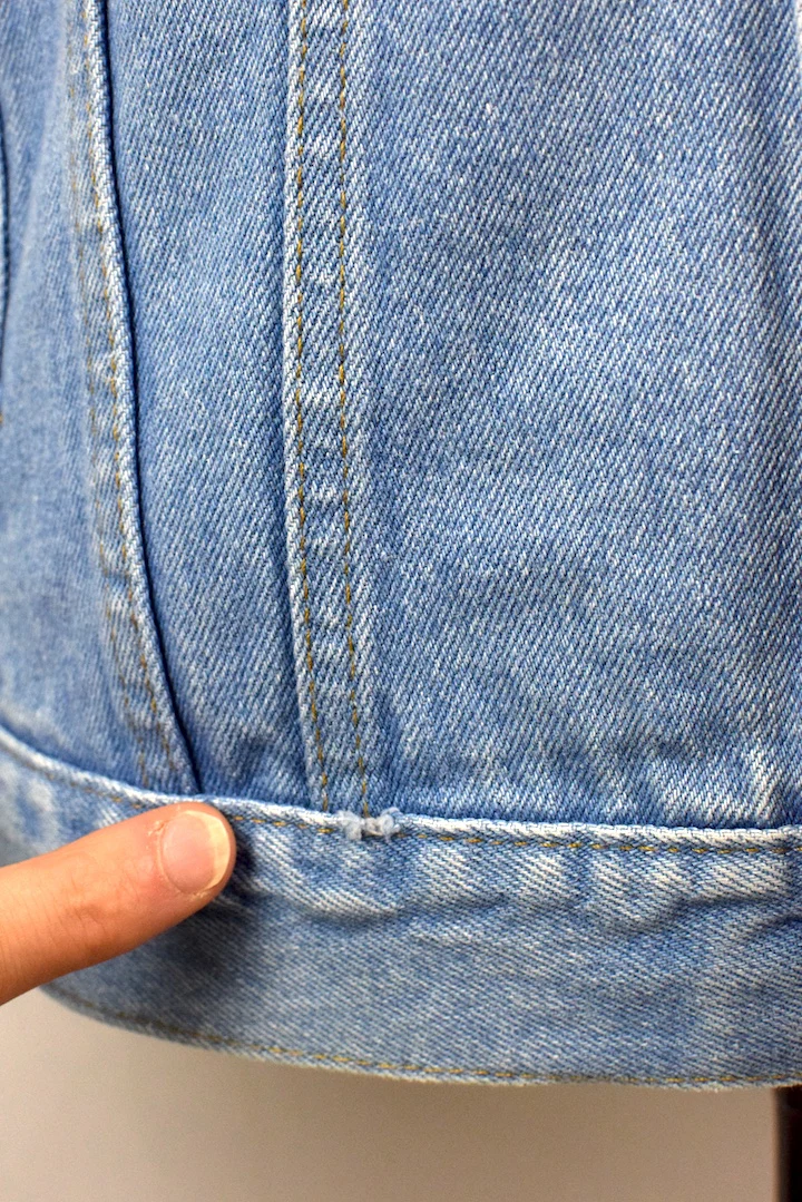 PLain Pockets Brand Denim Jacket - Image 3