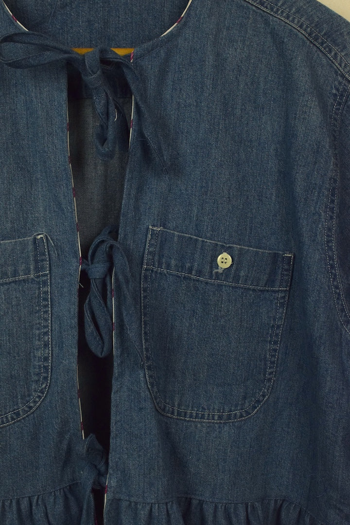 Reworked Tie Up Denim Top - Image 2
