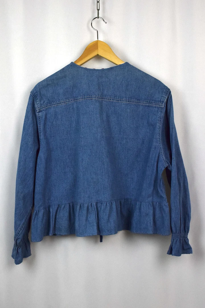 Reworked Tie Up Denim Top - Image 3