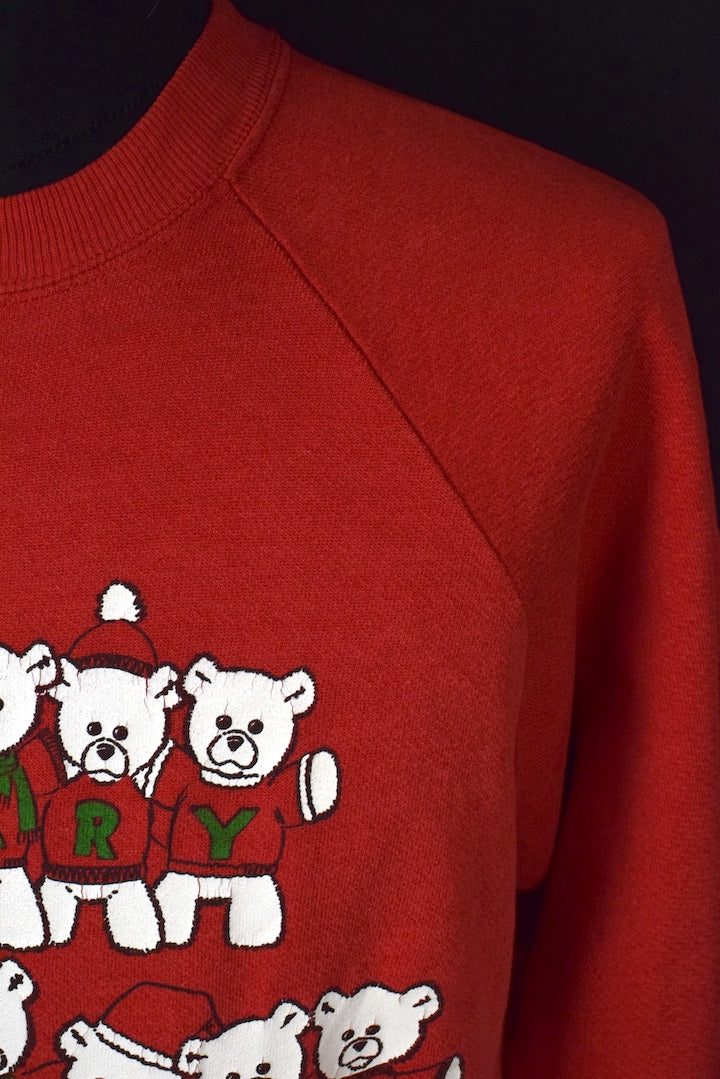 80s/90s Beary Chistmas Sweatshirt - Image 3