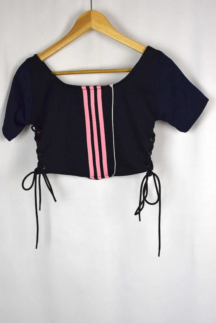Reworked Adidas Brand Crop Top - Image 4