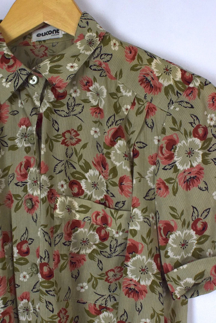 Green Floral Print Shirt - Image 2