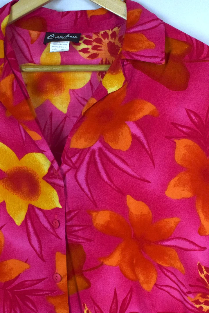 80s/90s Pink Hawaiian Shirt - Image 2