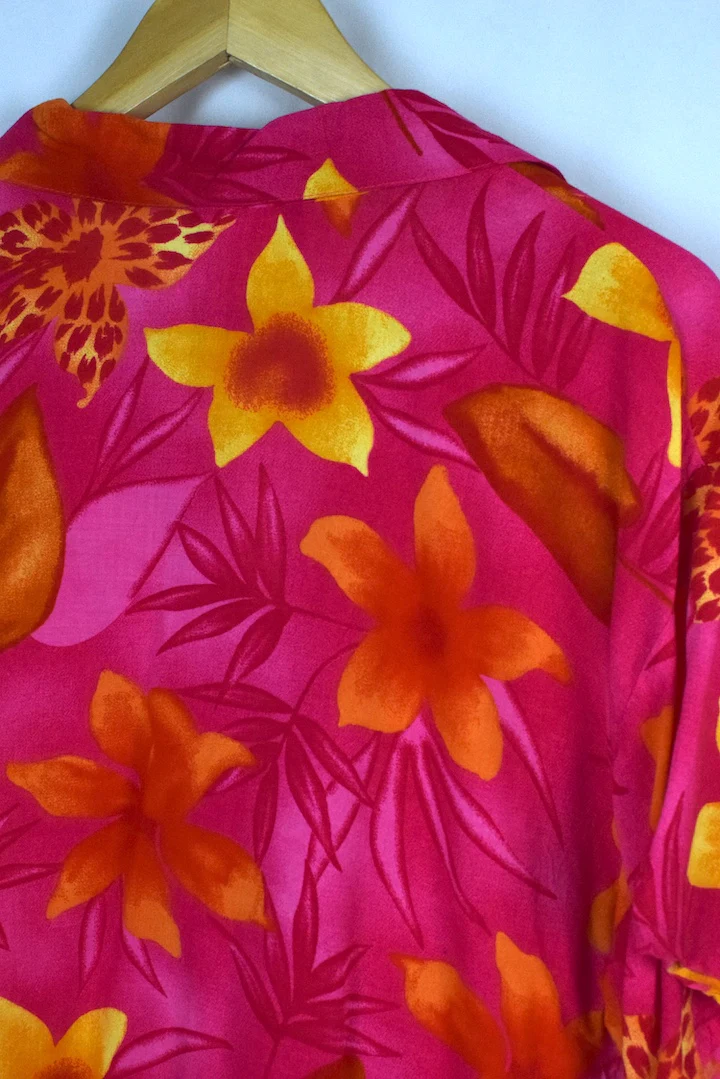 80s/90s Pink Hawaiian Shirt - Image 3