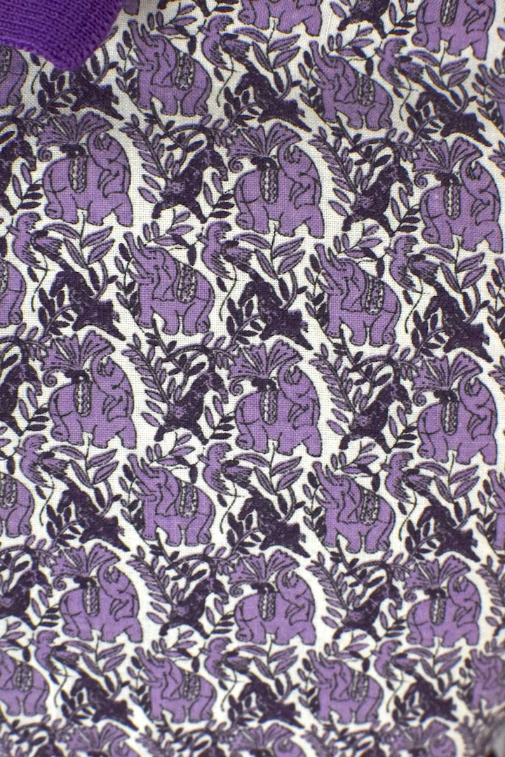 Purple Elephant Print Party Shirt - Image 3
