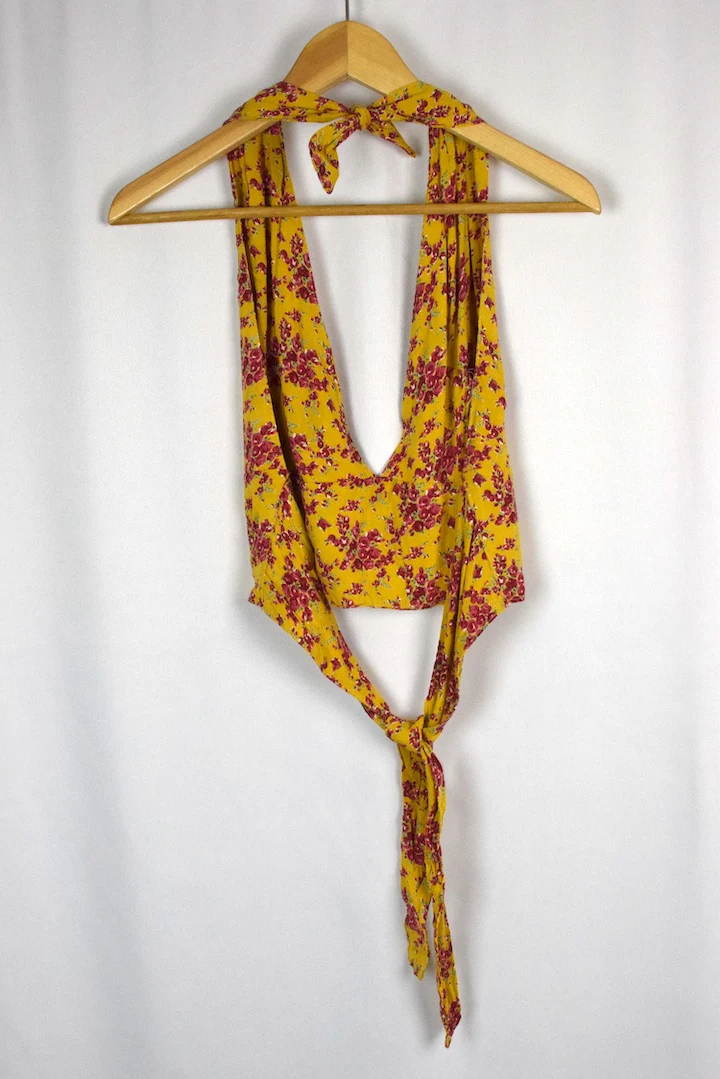 Reworked Rose Print Tie-Up Top - Image 3