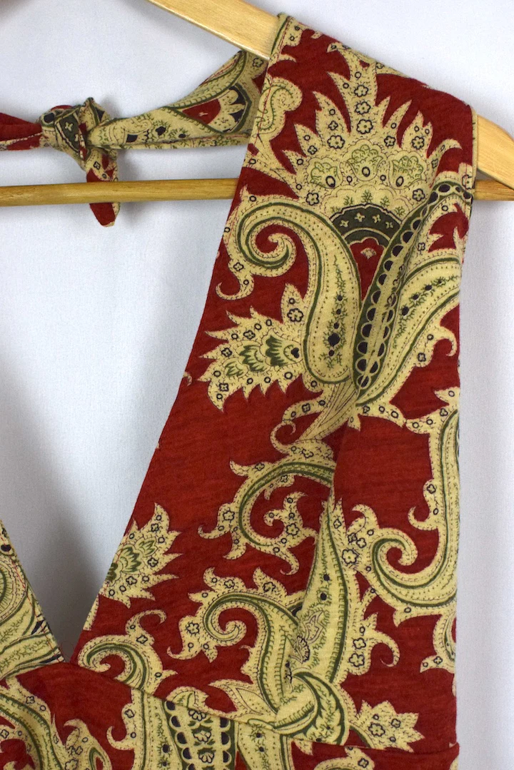 Reworked Paisley Print Tie Up Top - Image 2