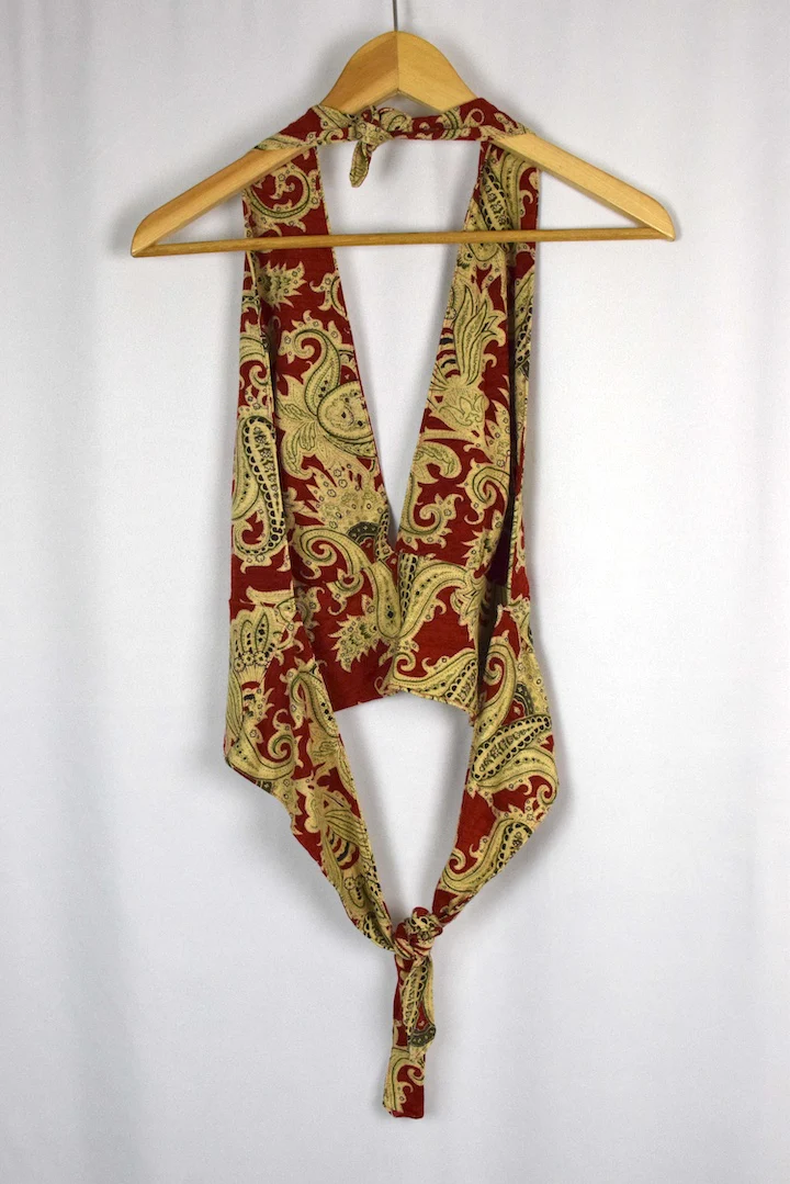 Reworked Paisley Print Tie Up Top - Image 3