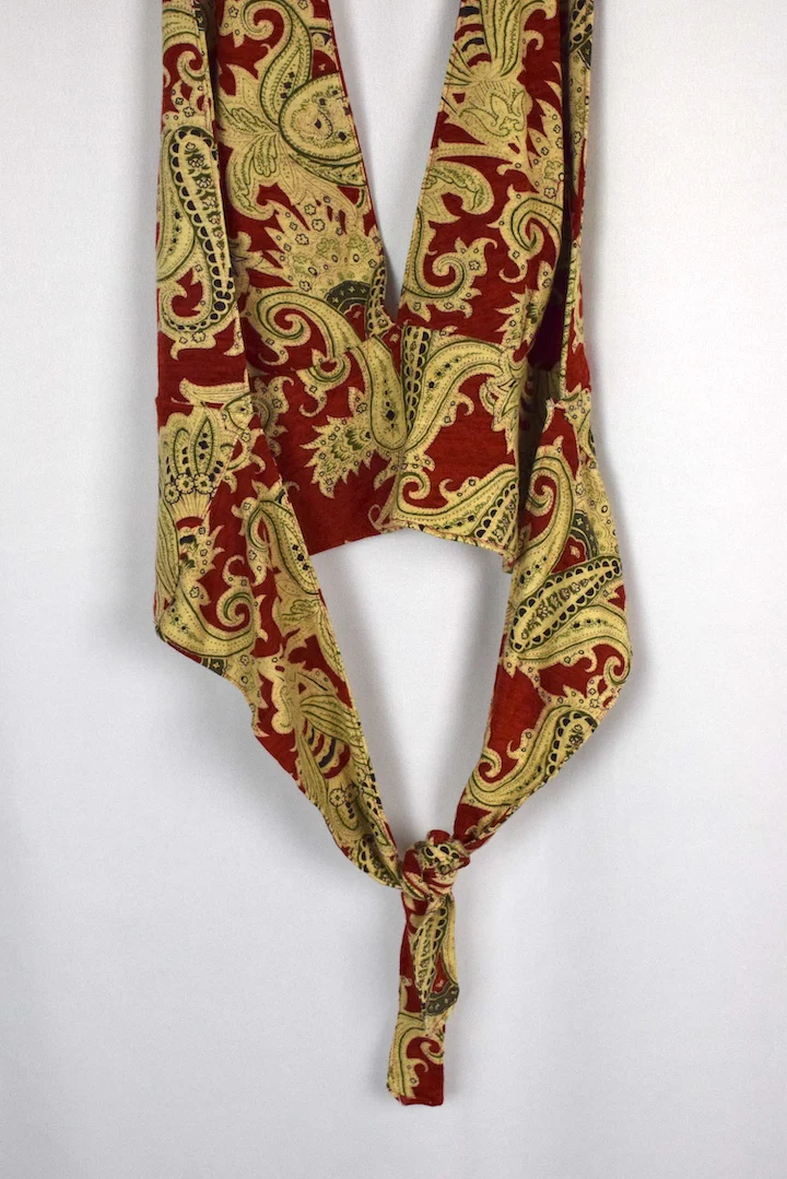 Reworked Paisley Print Tie Up Top - Image 4