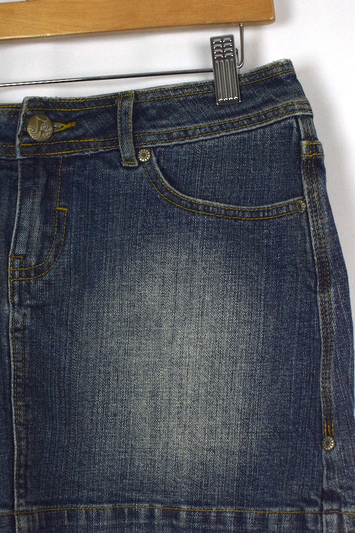 Denim Mini Skirt With Detailing - Image 2
