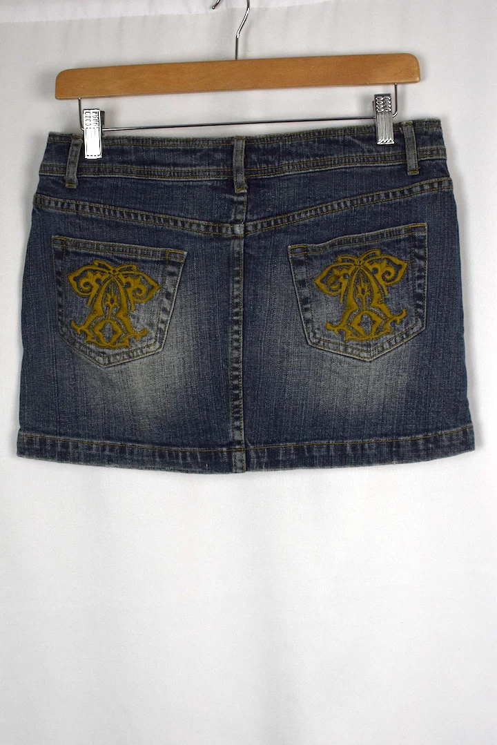 Denim Mini Skirt With Detailing - Image 3