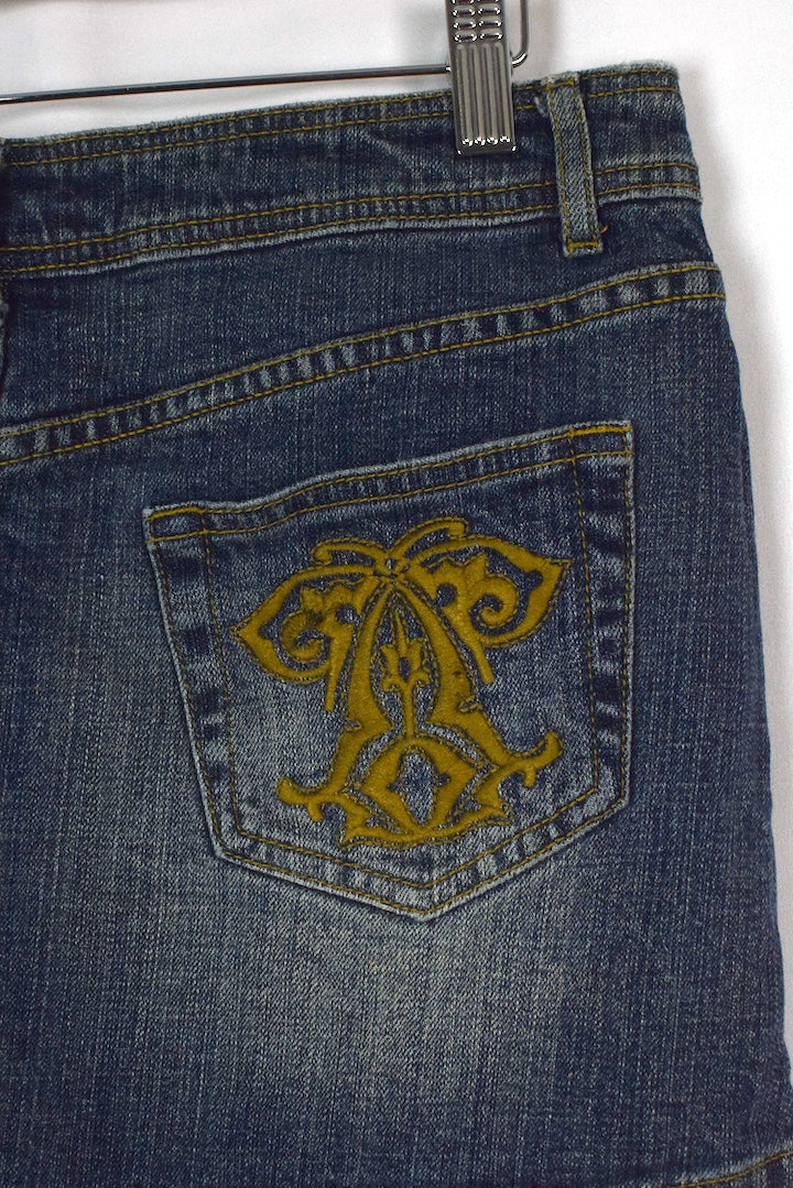 Denim Mini Skirt With Detailing - Image 4