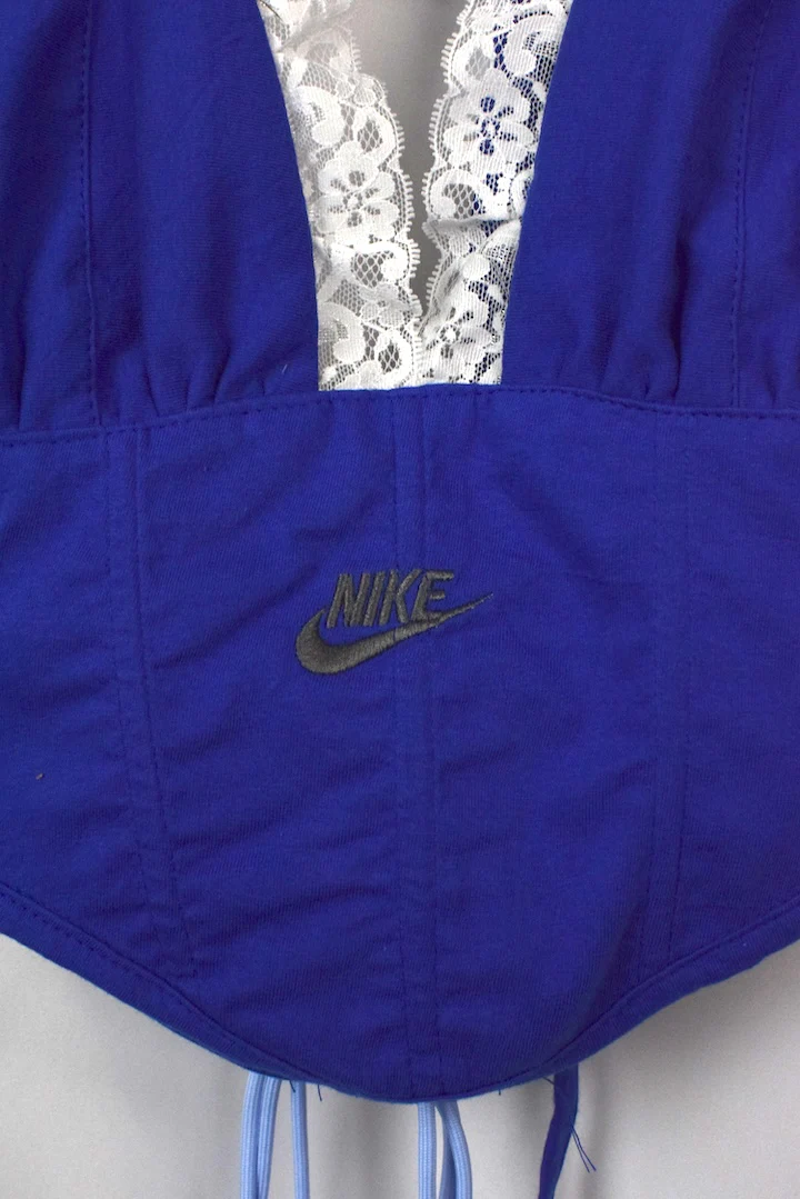 Reworked Nike Brand Tie Up Corset Style Top - Image 2