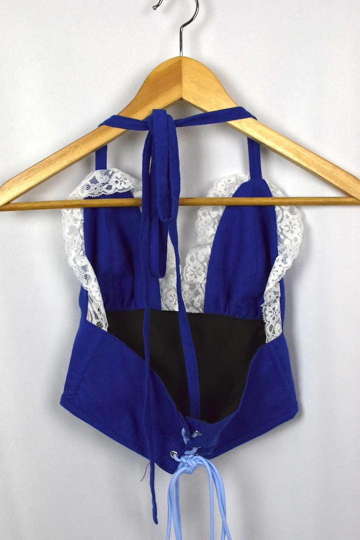 Reworked Nike Brand Tie Up Corset Style Top - Image 3