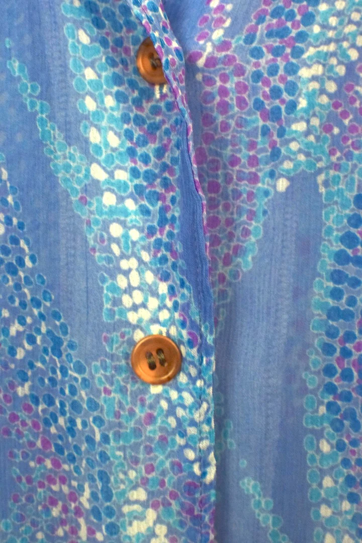 Abstract Leaf Print Blouse - Image 2