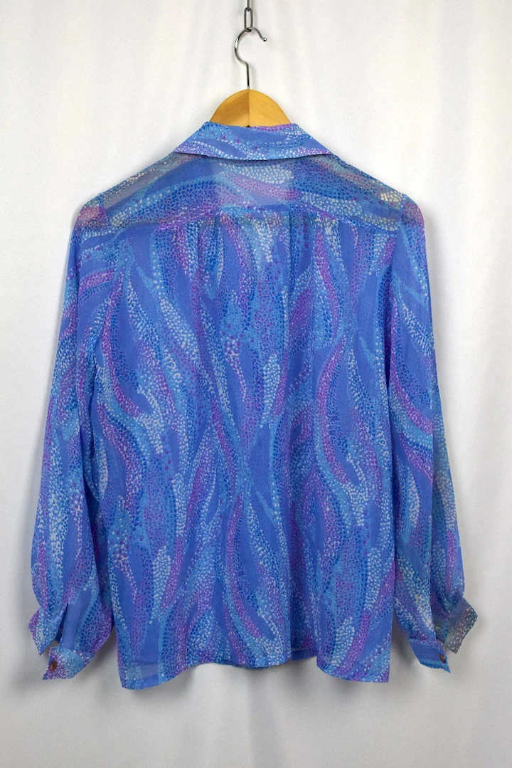 Abstract Leaf Print Blouse - Image 3