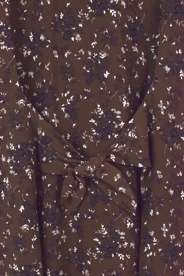 Reworked Brown Floral Print Dress - Image 4