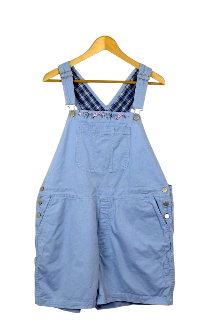 Floral Print Denim Overalls