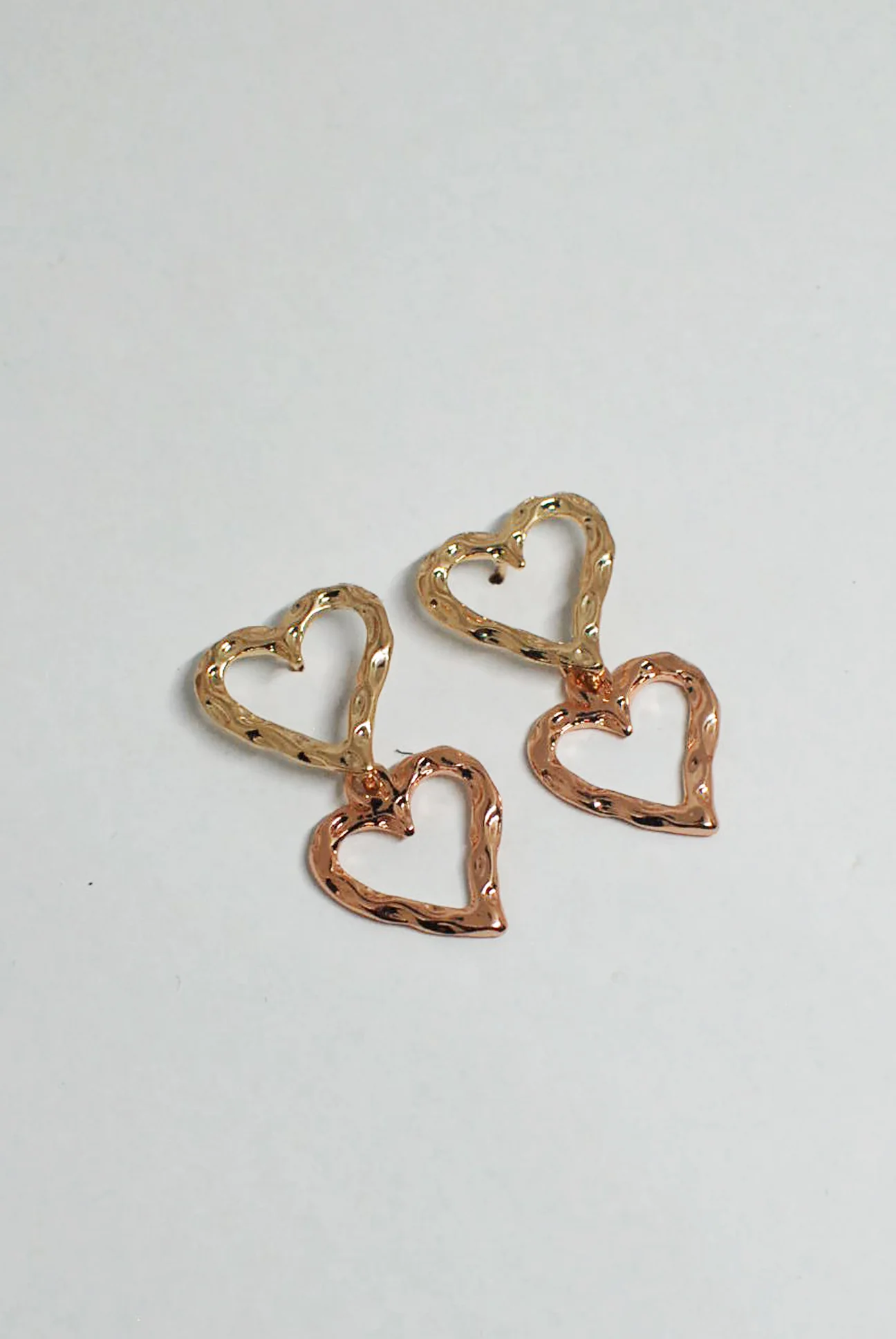 Two Tone Heart Earrings - Image 2