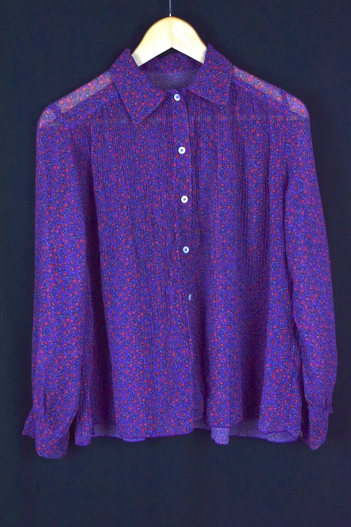 Reworked Sheer Floral Print Blouse