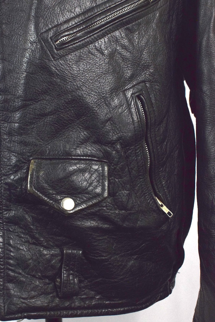 Black Leather Biker Jacket - Image 3