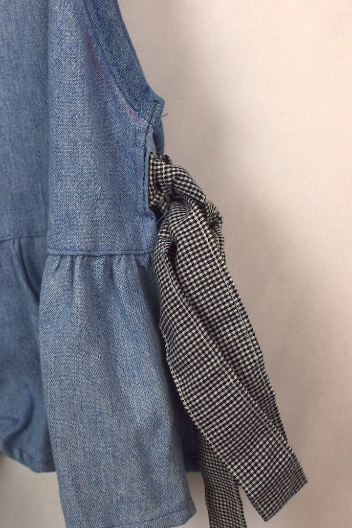 Reworked Denim Christmas Baby Doll Top - Image 4