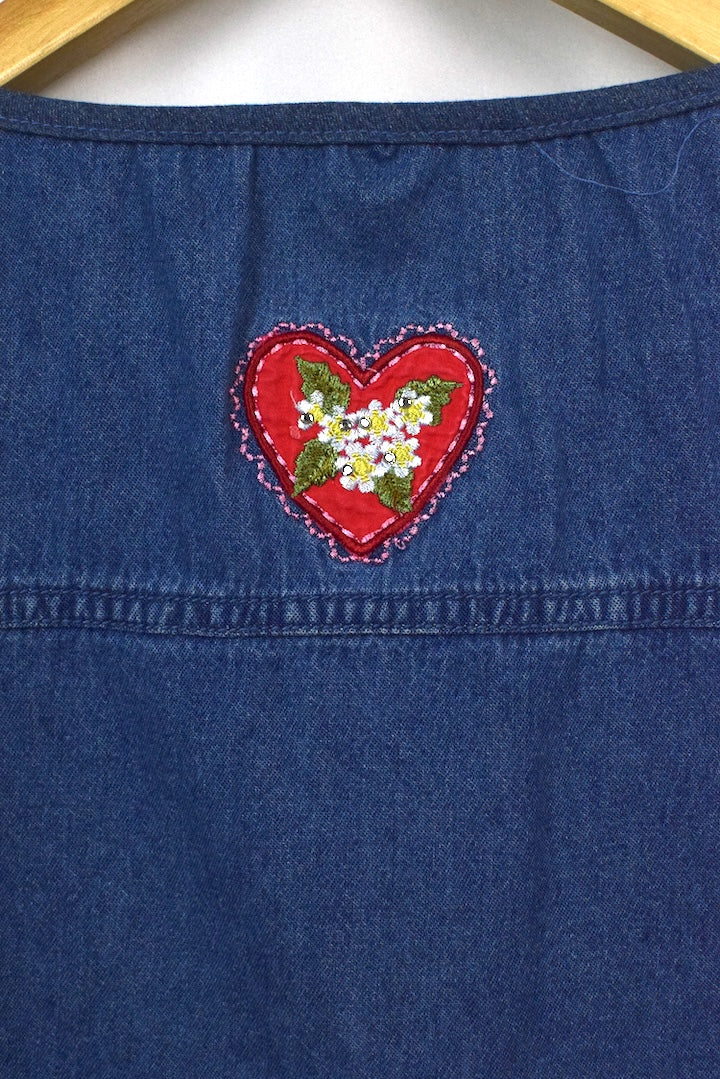 Reworked Lovehearts Denim Baby Doll Top - Image 6
