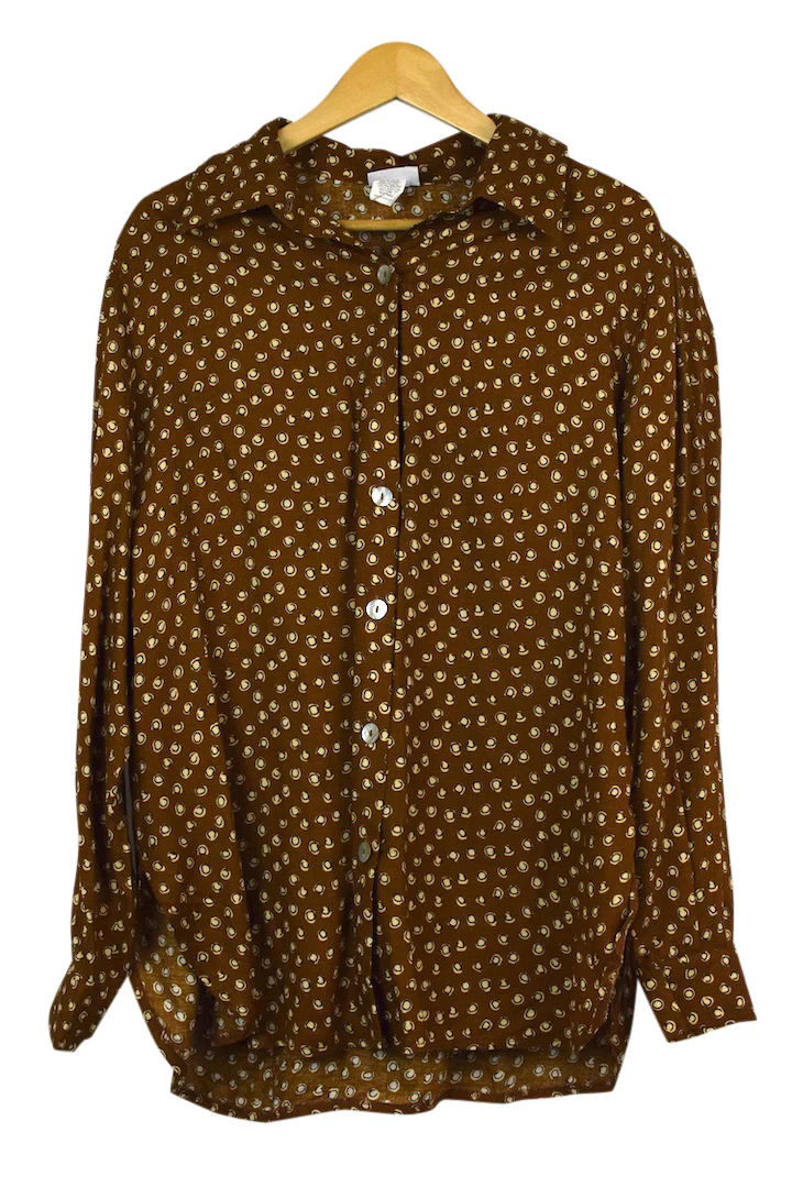 80s Abstract Print Blouse