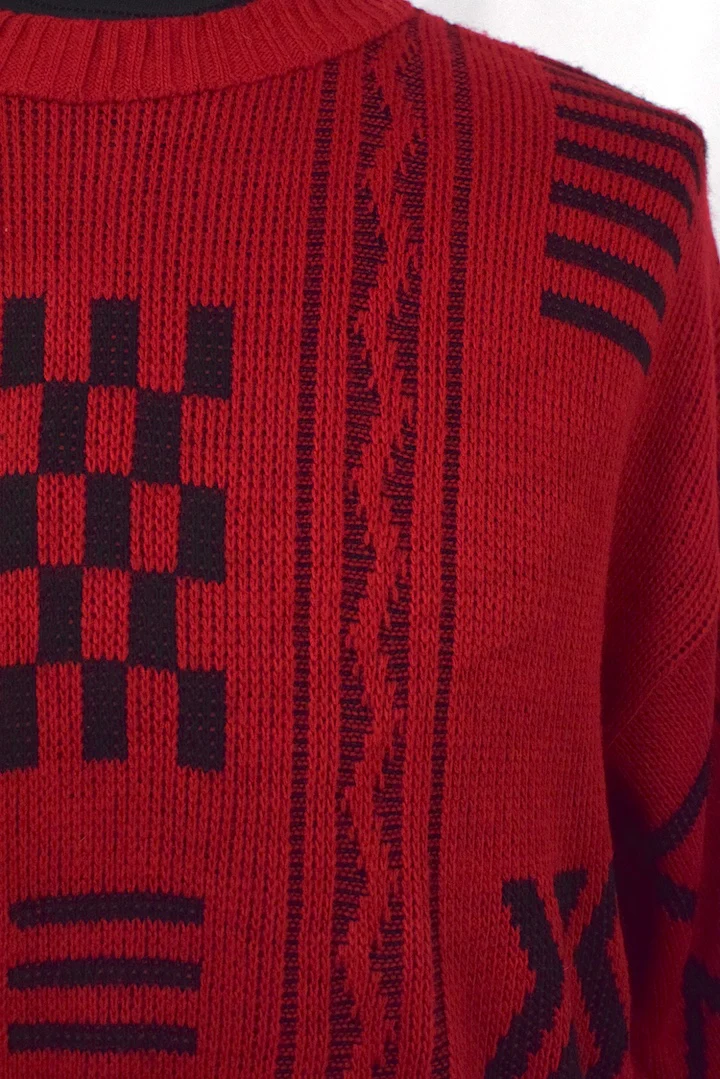 80s/90s Red Knitted Jumper - Image 2