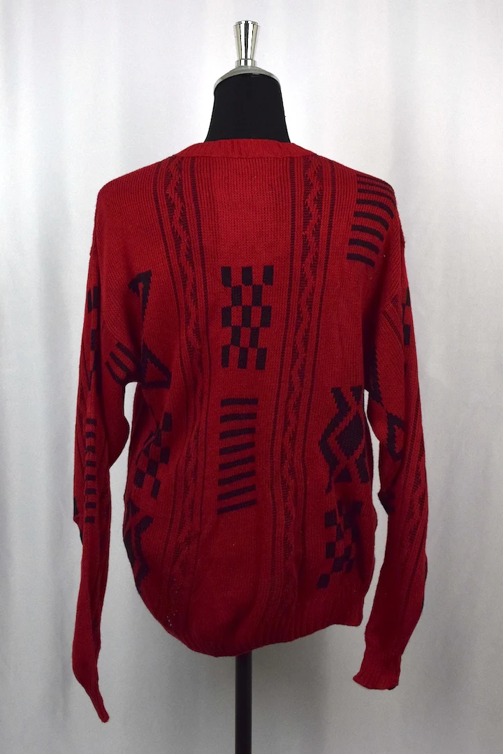80s/90s Red Knitted Jumper - Image 3