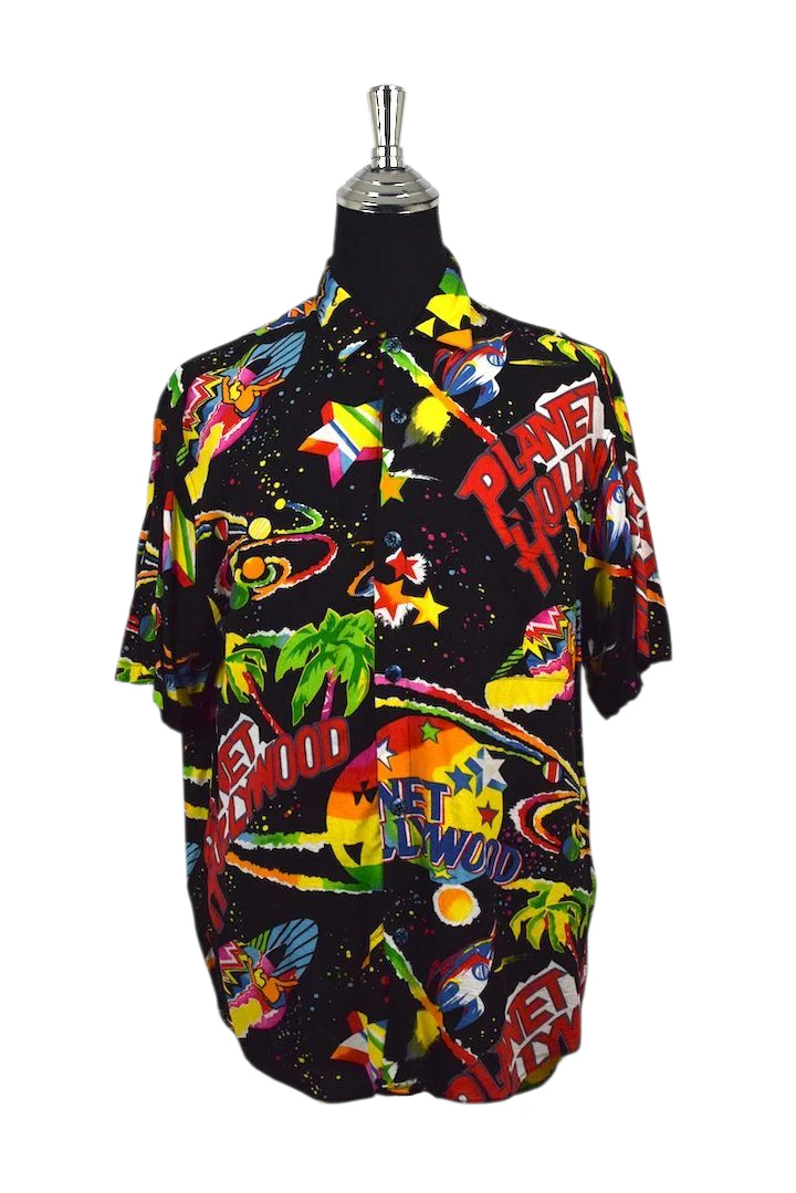 90s Vibrant Planet Hollywood Print Shirt